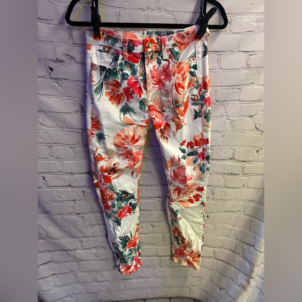 5/$20 Jen7 for 7 for All Mankind Printed Floral Ankle Jeans Summer Blooms Sz 4